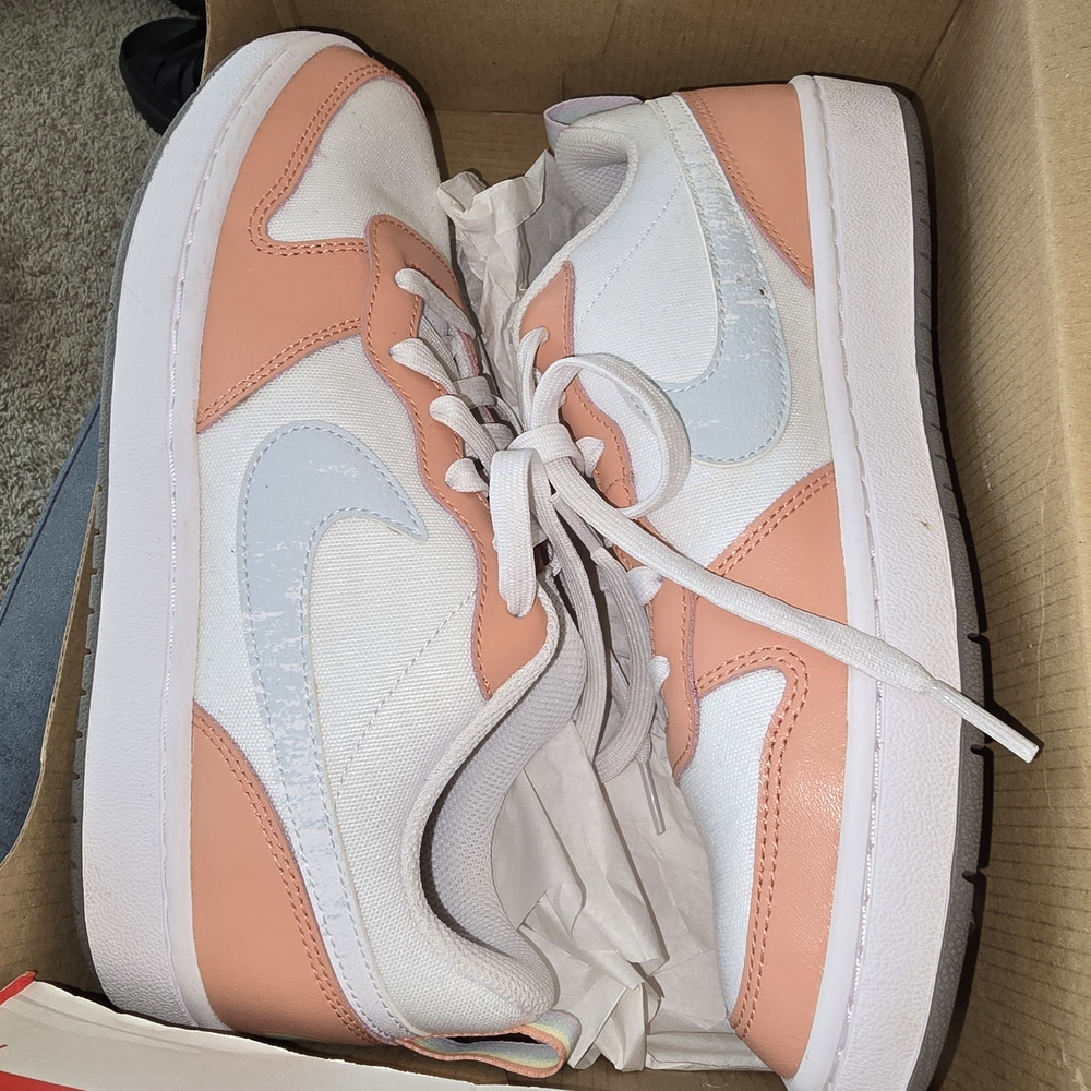 Nike White and Coral Sneakers